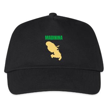 Madinina Martinique T-Shirt mit Karte - Kinder Basecap - Schwarz - Vorne