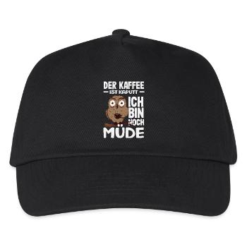 Der Kaffee ist kaputt – Müde Schlafen - Kinder Basecap - Schwarz - Vorne