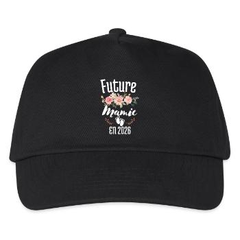 Future Granny T-Shirt in 2026 Schwangerschaftsankündigung - Kinder Basecap - Schwarz - Vorne