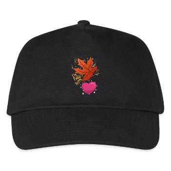 Je tombe amoureux - feuille d’érable qui tombe amoureuse - Casquette de baseball Enfant - noir - Devant