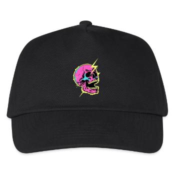 Neon Skull Lightning Burst - Kids’ Baseball Cap - black - Front