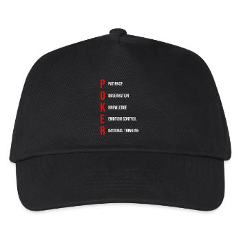Poker Mentalité Patience Observation Connaissances - Casquette de baseball Enfant - noir - Devant