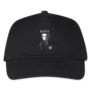 Kant-Porträt in fettem Monochrom - Kinder Basecap - Schwarz - Vorne