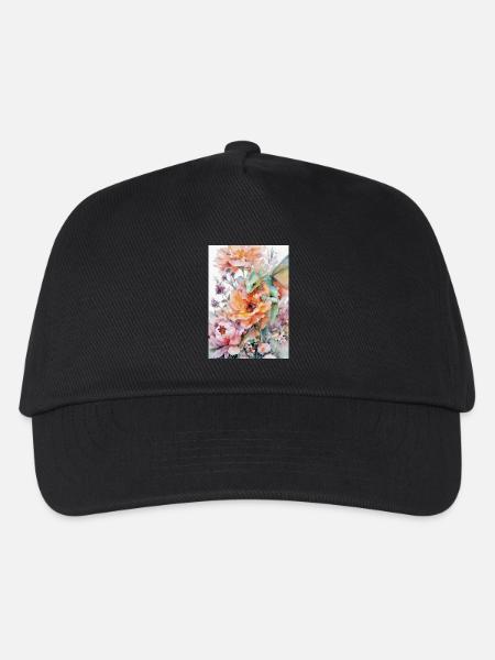 Dragon aquarelle et jardins fleuris - Casquette de baseball Enfant - noir