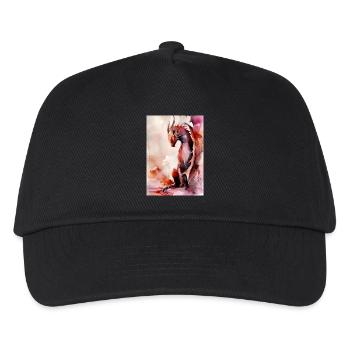 Red Watercolor Dragon - Kids’ Baseball Cap - black - Front