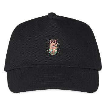 Hedgehog Disco Ball 80s Retro Funny - Kids’ Baseball Cap - black - Front