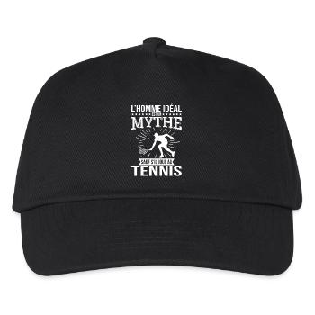 Der ideale Mann ist ein Mythos, es sei denn, er spielt Tennis - Kinder Basecap - Schwarz - Vorne