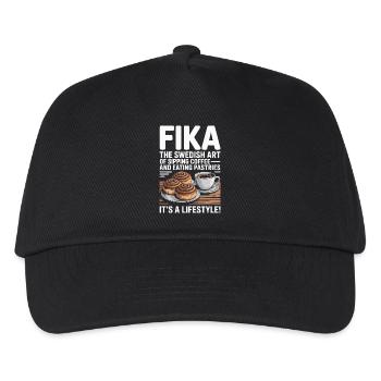 Fika: Schwedischer Kaffee- und Gebäck-Lifestyle - Kinder Basecap - Schwarz - Vorne