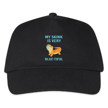 Eidechse Blau Zunge - Kinder Basecap - Schwarz - Vorne