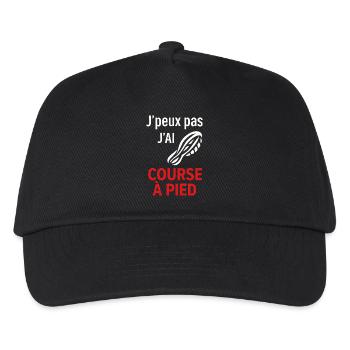 J'ai Course à Pied Pas le Temps - Casquette de baseball Enfant - noir - Devant