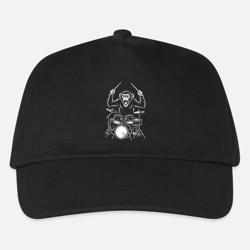 Drumming Chimp Band - Kids’ Baseball Cap - black