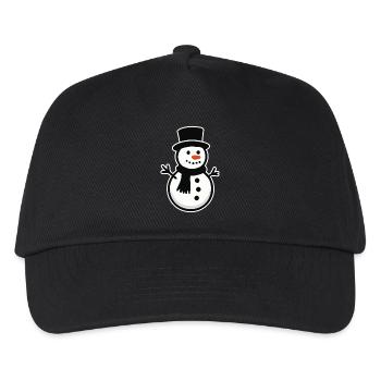 Schneemann - Kinder Basecap - Schwarz - Vorne