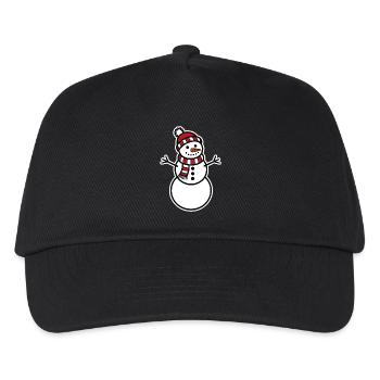 Schneemann - Kinder Basecap - Schwarz - Vorne