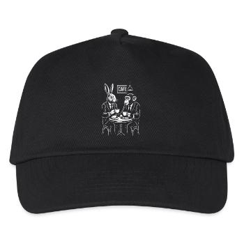 Cafe Rabbit and Monkey Portrait - Kids’ Baseball Cap - black - Front