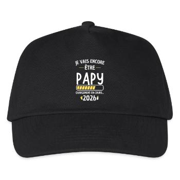 Opa 2026 lädt neues Baby - Kinder Basecap - Schwarz - Vorne