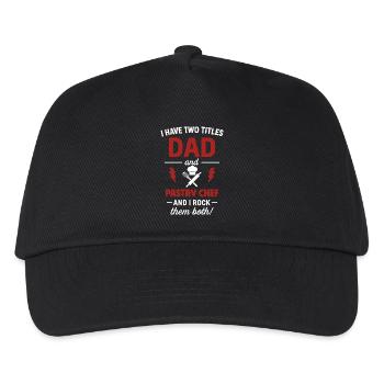 Dad Pastry Chef Two Titles Funny - Kids’ Baseball Cap - black - Front