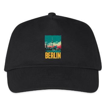 Berlin Skyline Vintage Print - Kids’ Baseball Cap - black - Front