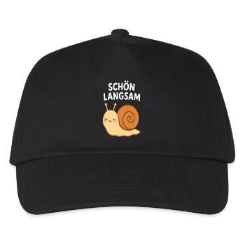 Schön Langsam Schneckenmotive - Kinder Basecap - Schwarz - Vorne