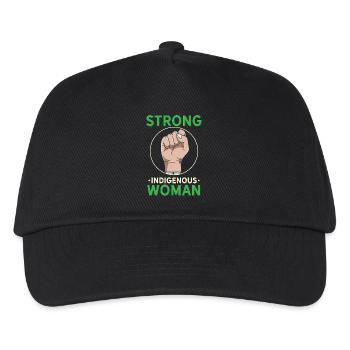 Strong Indigenous Woman Empowerment Graphic - Kids’ Baseball Cap - black - Front