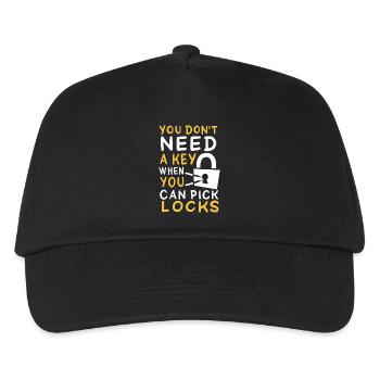 Funny Locksmith Picking Locks Hobbyist Graphic - Kids’ Baseball Cap - black - Front