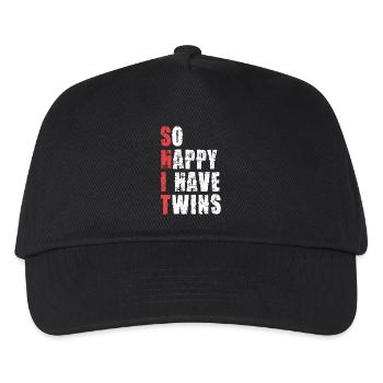 Zwillinge Jubel Shirt Spruch - Kinder Basecap - Schwarz - Vorne
