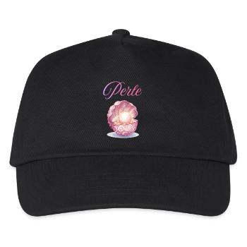 Perle dans la Coquille de Rose - Casquette de baseball Enfant - noir - Devant