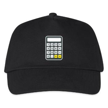 Taschenrechner Kostüm Karneval Fasching Nerd  - Kinder Basecap - Schwarz - Vorne