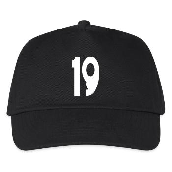 19 Dix-neuf Numéro 19 - Casquette de baseball Enfant - noir - Devant