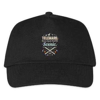 Telemark Ski Funny Squats Scenic Retro Vintage - Kids’ Baseball Cap - black - Front