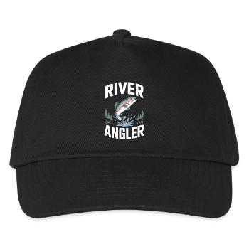River Angler Fliegenfischen Angeln - Kinder Basecap - Schwarz - Vorne