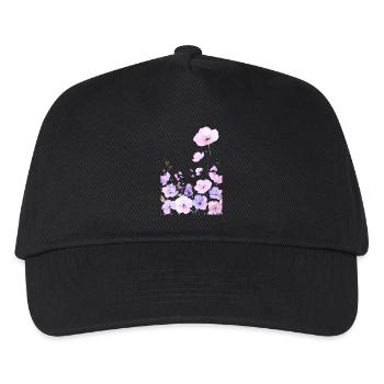 Pastell Wildblumen im sanften Blumen Garten - Kinder Basecap - Schwarz - Vorne