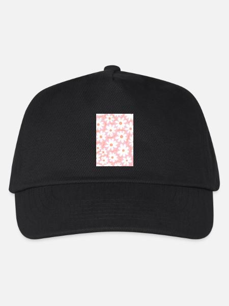 Rosa Gänseblümchen - Kinder Basecap - Schwarz