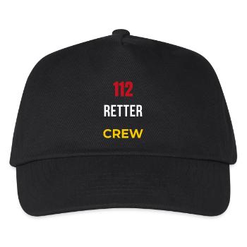 112 Retter Crew – Feuerwehr & Blaulicht Team - Kinder Basecap - Schwarz - Vorne