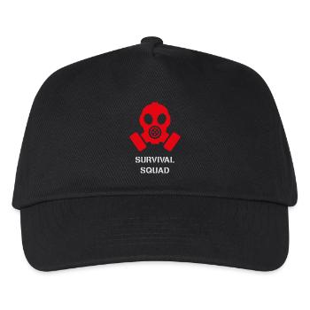 Biohazard Gasmaske Cyberpunk-Design - Kinder Basecap - Schwarz - Vorne