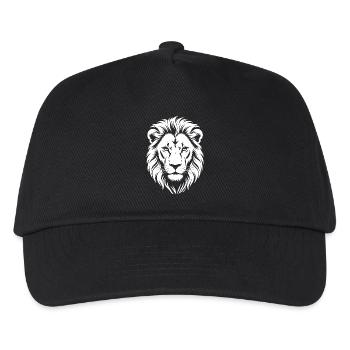Lion Head Contrast Silhouette - Kids’ Baseball Cap - black - Front
