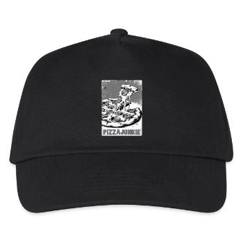 Pizzajunkie Slice Graphic - Kinder Basecap - Schwarz - Vorne