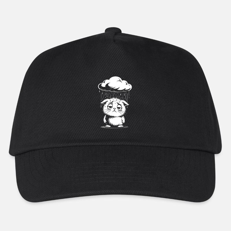 Chat Triste - Chaton Rétro Comic - Casquette de baseball Enfant - noir