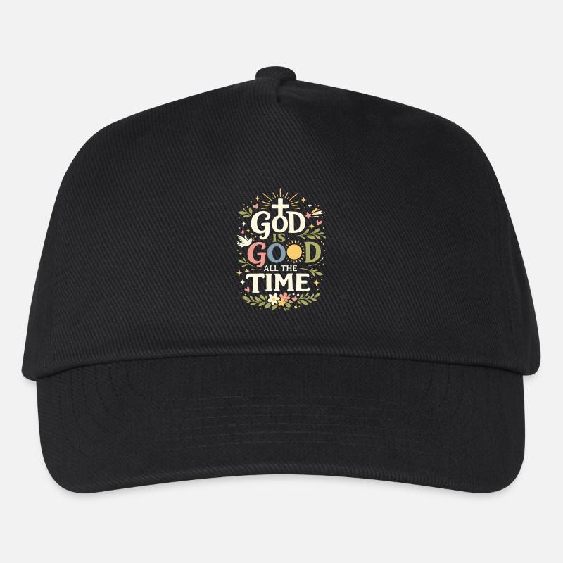 Gott ist gut zu jeder Zeit christlicher Glaube - Kinder Basecap - Schwarz