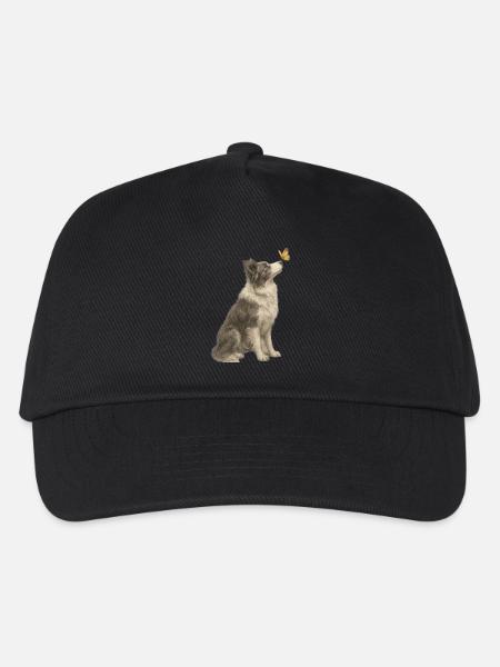Australian Shepherd Hund Natur Illustration - Kinder Basecap - Schwarz