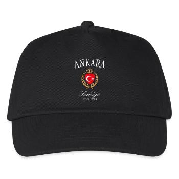 Ankara Türkei Wappen Krone – Reise Souvenir - Kinder Basecap - Schwarz - Vorne