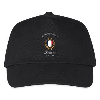 Mont-Saint-Michel Frankreich Wappen Reise Souvenir - Kinder Basecap - Schwarz - Vorne