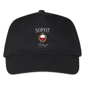 Sopot Poland Coat of Arms Crown – Travel Souvenir - Kids’ Baseball Cap - black - Front