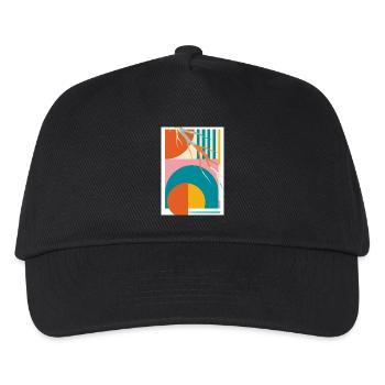 Géométrie abstraite avec lignes organiques rétro - Casquette de baseball Enfant - noir - Devant