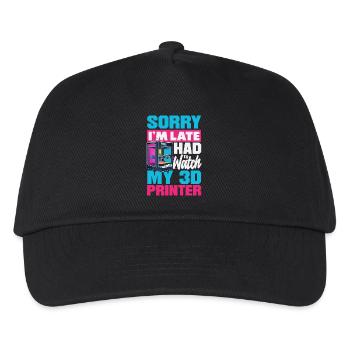 I'm late, had to watch my 3D printer - Kids’ Baseball Cap - black - Front