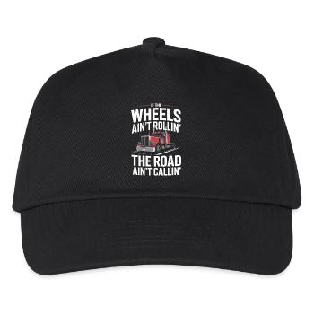 Trucker Lastwagen Fahrer Diesel Fernfahrer LKW - Kinder Basecap - Schwarz - Vorne