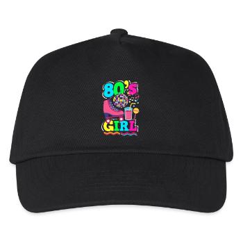 Retro Back to the 80s Vintage Design - Kinder Basecap - Schwarz - Vorne