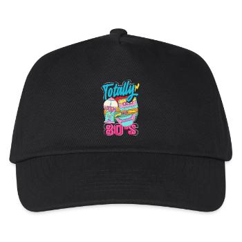 Retro Back to the 80s Vintage Design - Kinder Basecap - Schwarz - Vorne
