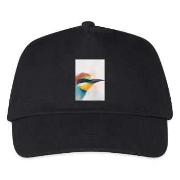 Geometric Bee-Eater Bird Polygon Art - Kids’ Baseball Cap - black - Front