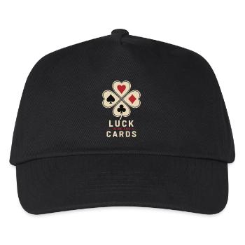 Happiness Lies in the Cards Poker Shamrock Motif - Kids’ Baseball Cap - black - Front
