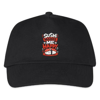 Le sushi me rend heureux - Casquette de baseball Enfant - noir - Devant